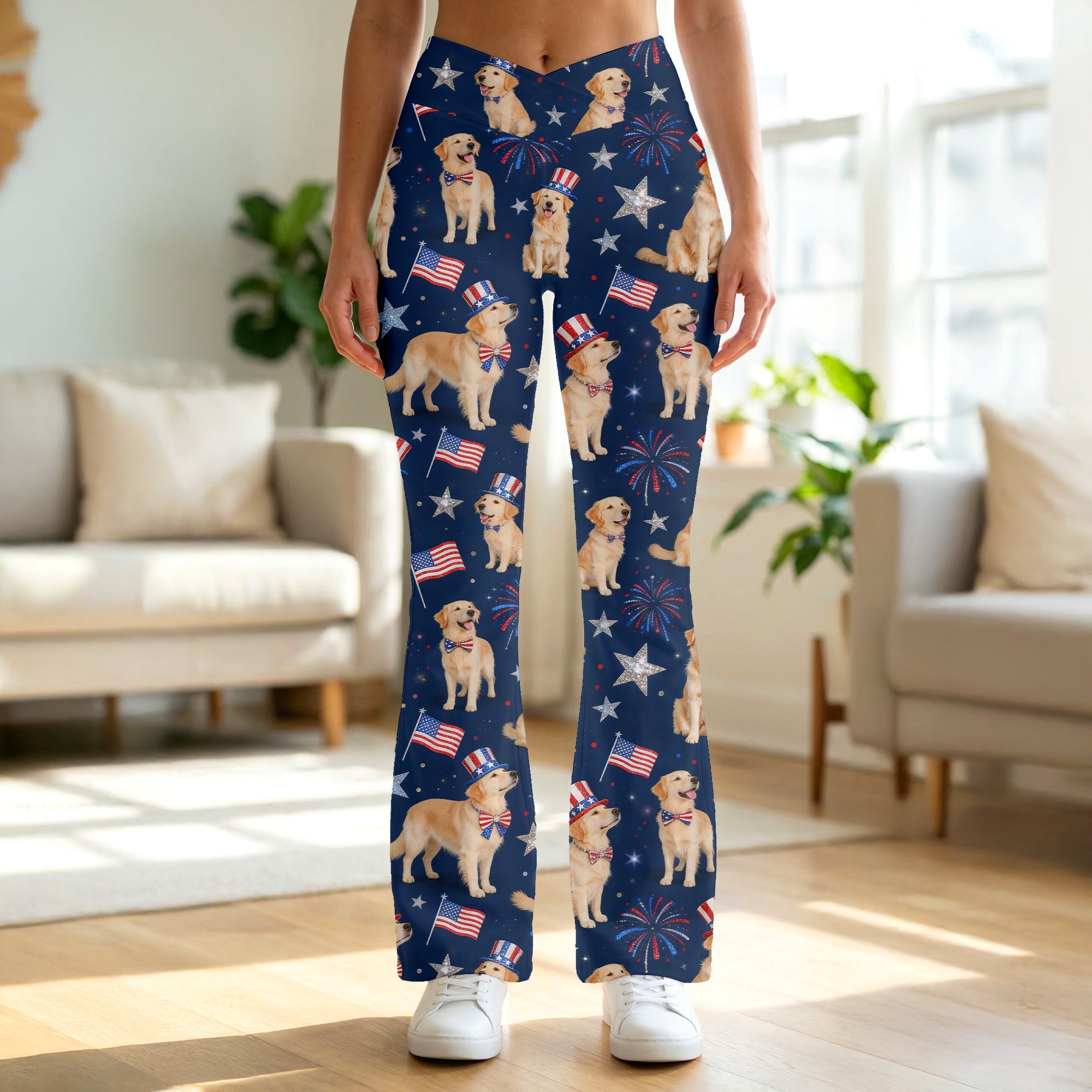 USA 250th Anniversary Flare Leggings - Custom Photo Gifts For Dog Lovers 04pgqn160326 - Shorts and Pants - GoDuckee