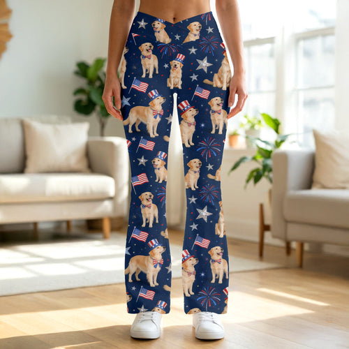 USA 250th Anniversary Flare Leggings - Custom Photo Gifts For Dog Lovers 04pgqn160326 - Shorts and Pants - GoDuckee