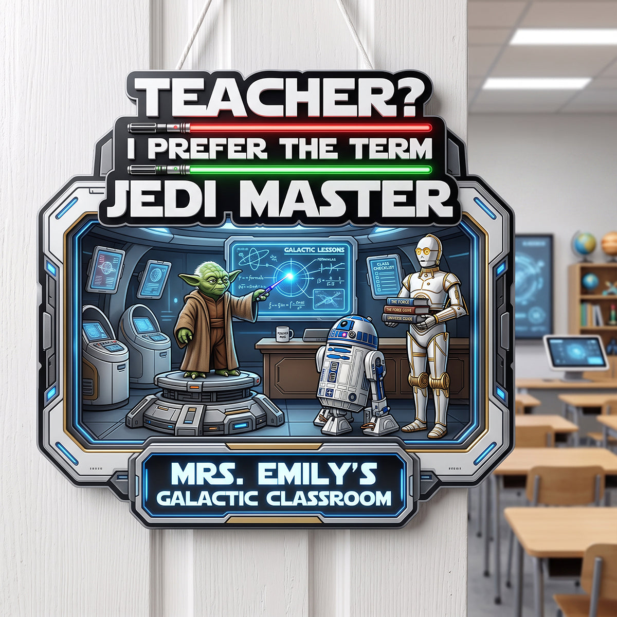 Galactic Classroom Acrylic Sign - Personalized Gifts For Teacher 04hata240726