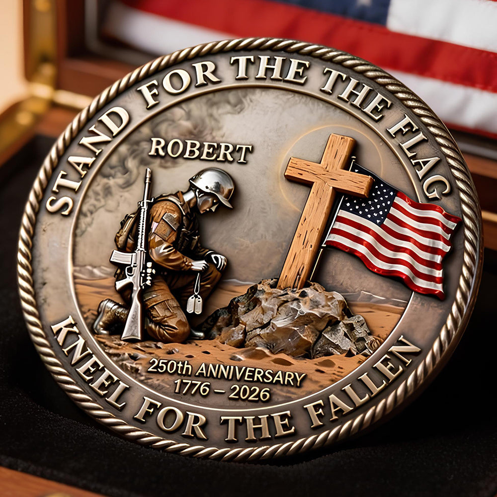 Military 250th Anniversary Printed Metal Coin - Personalized Gifts For Veterans 01kidt270226 - Coin - GoDuckee