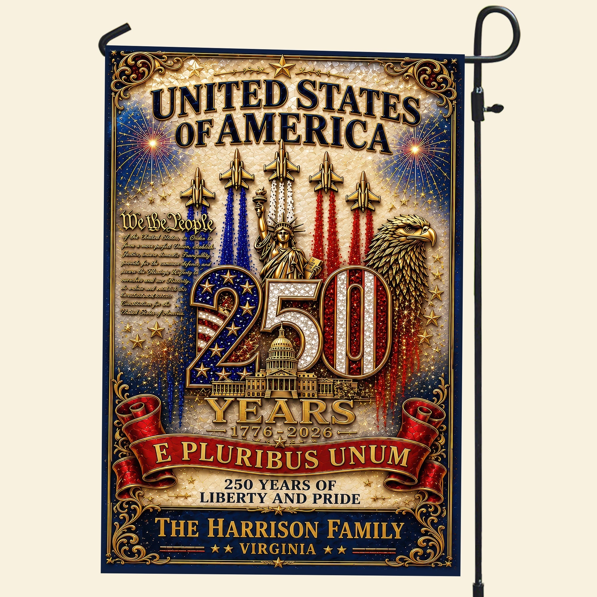 America 250th Anniversary Garden Flag - Personalized Gifts For Patriots 04paqn290526 - Garden Flag - GoDuckee