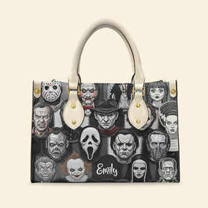 Horror Patches Leather Bag, Personalized Gifts For Horror Movie Fans 02qhqn080825-Homacus