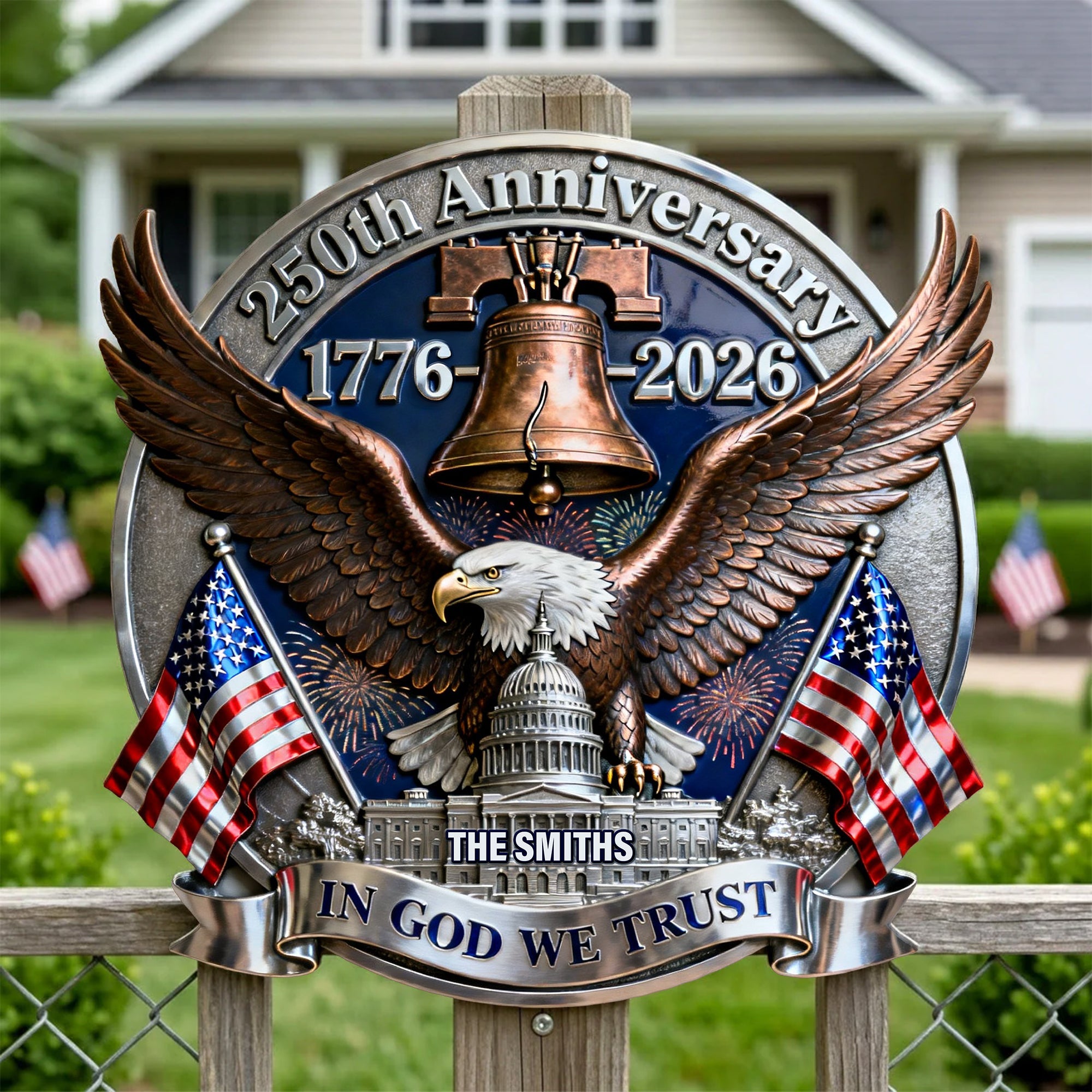 250th Anniversary Of The USA Metal Sign - Personalized Gifts For Patriotic Family 02namg020326 - Metal Signs - GoDuckee