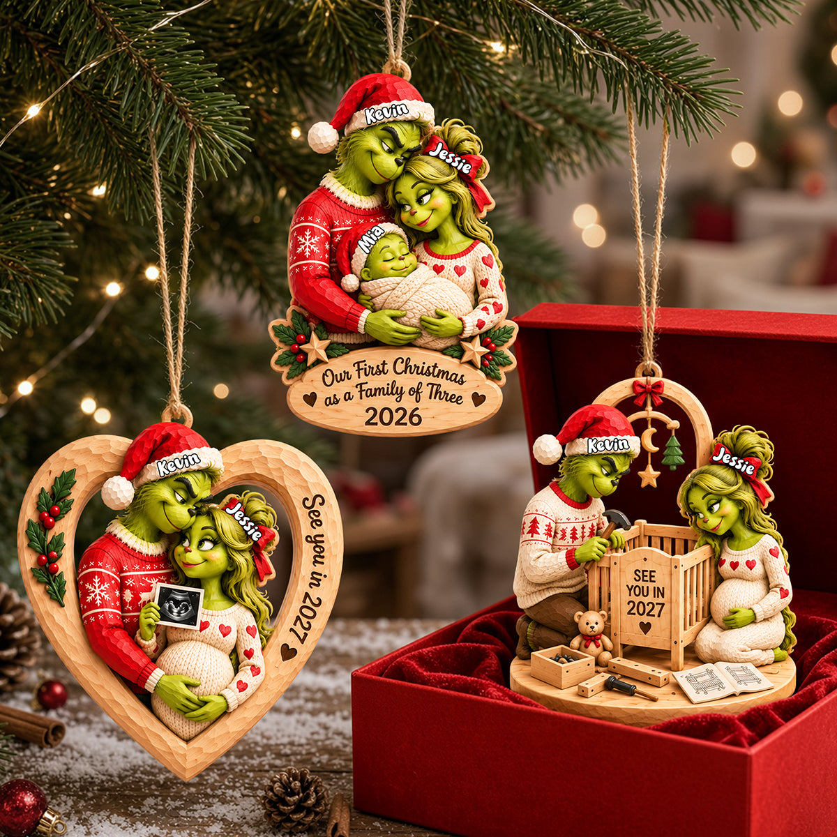 Baby On The Way Christmas Ornament - Personalized Gift For Expecting Parents 01TYTA231026