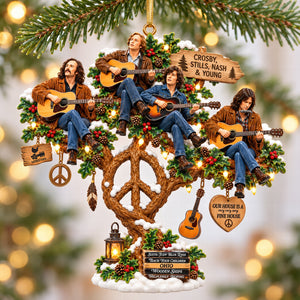 Crosby, Stills, Nash & Young Christmas Ornament Christmas Ornament - Personalized Gifts For Music Lovers 03QHQN240926