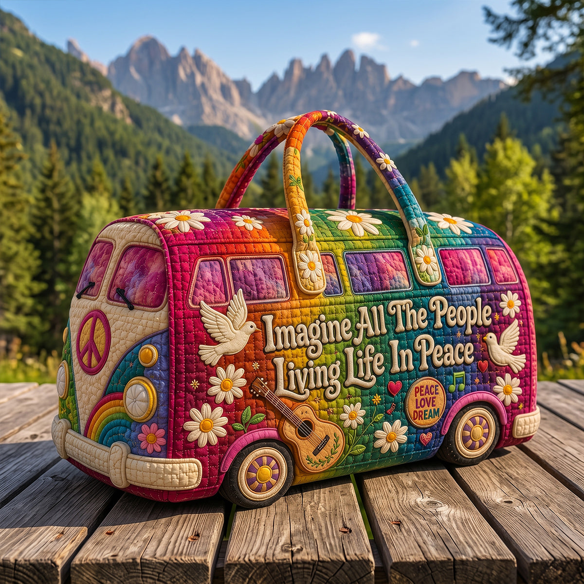 Hippie Quilted Duffle Bag - Personalized Gifts 04natn300626