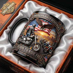 American Biker Heritage Coffee Mug - Personalized Gifts For Motorcycle Lovers 04tylu250626