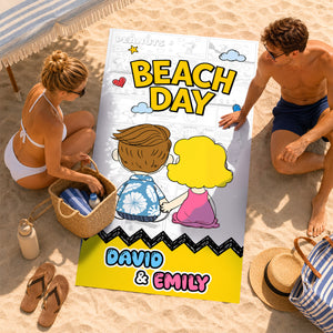 Beach Day Beach Towel - Personalized Gifts For Couple 07hudh290726