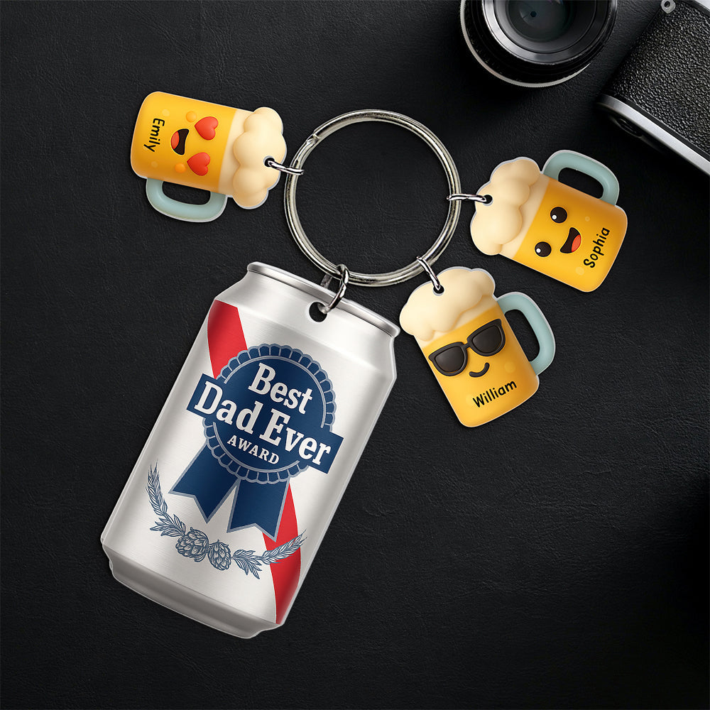 Best Dad With Little Charms Acrylic Tag Keychain - Personalized Gifts For Father 01NAQN250425-Homacus