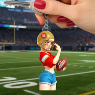 Sassy Sporty Girl Acrylic Keychain - Personalized Gift For Sport Lovers 01HULU120126-Homacus