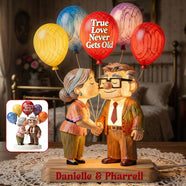 Kissing Old Couple Acrylic Light Box - Personalized Gifts For Couple 02namg080126