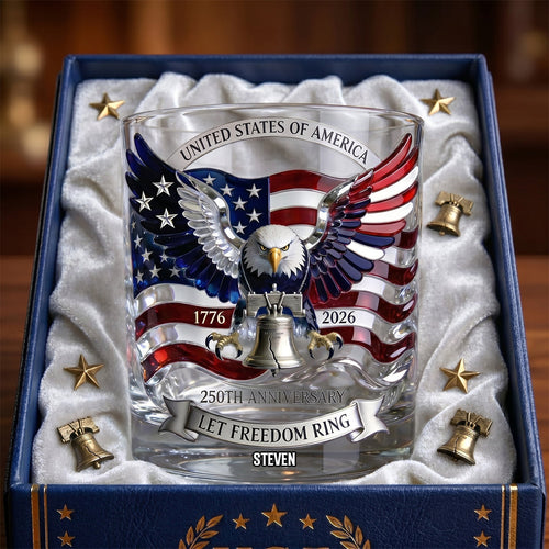American Eagle Bring Liberty Bell Drinking Glass - Personalized Gifts For Patriots 04qhdh060626 - Glass - GoDuckee
