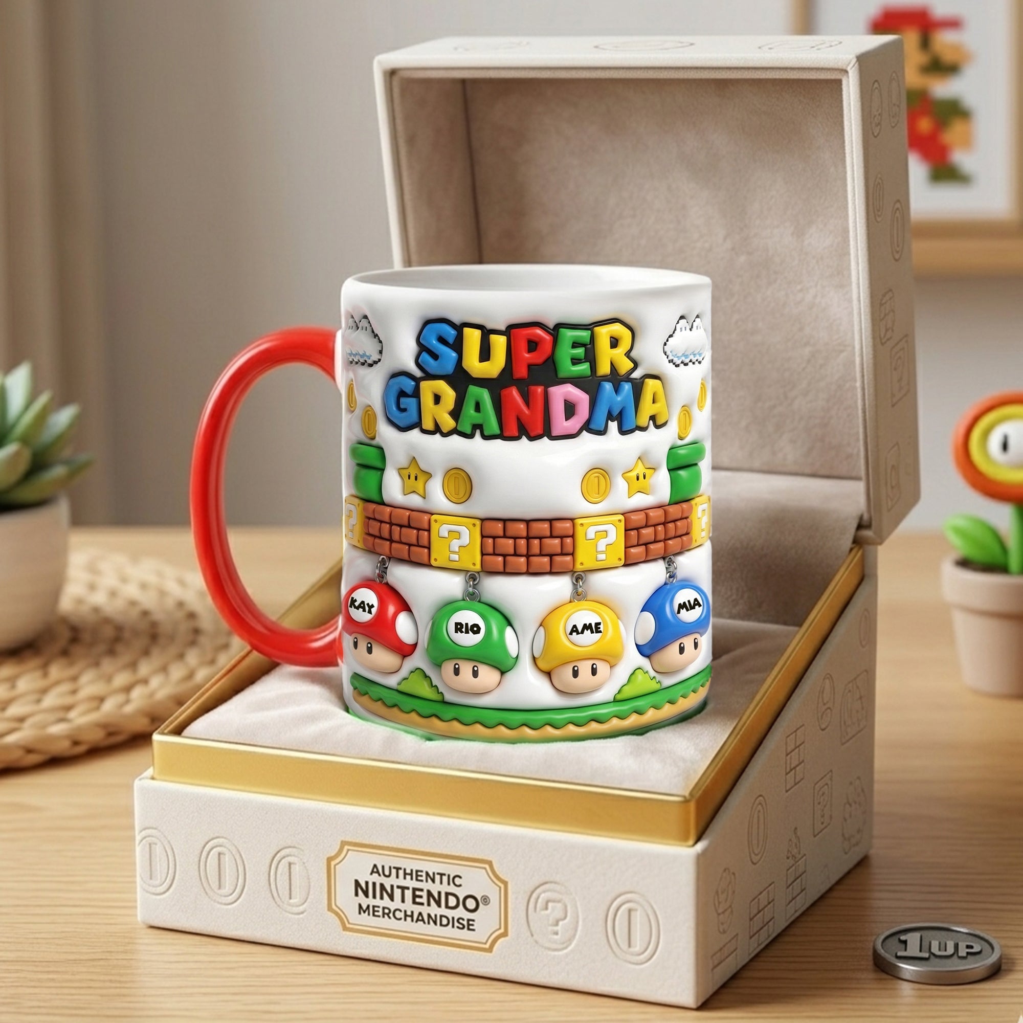Retro Game Mom And Kids Coffee Accent Mug 03NALU020426