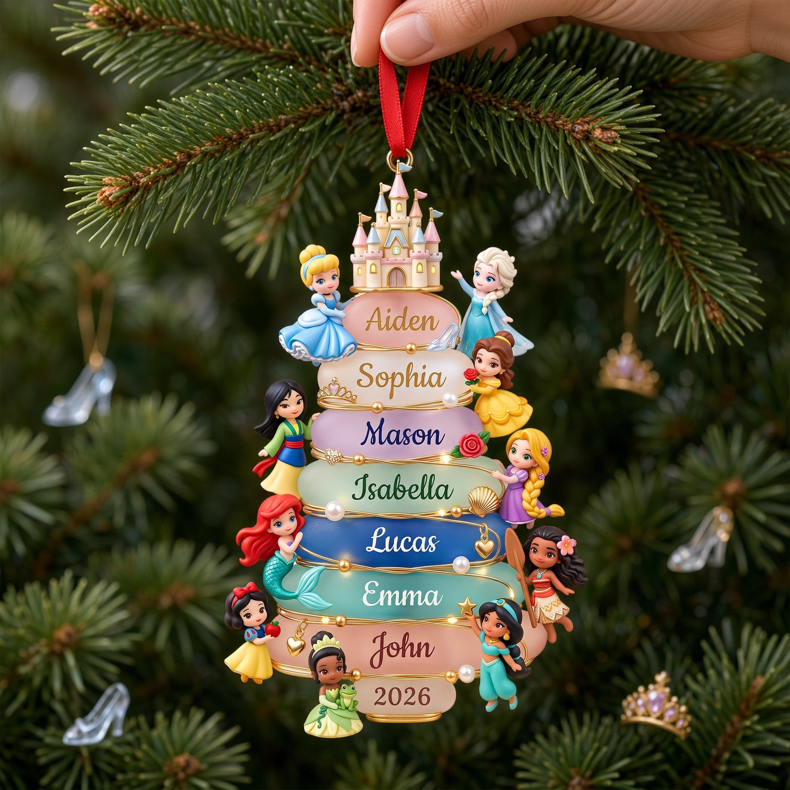 Lovely Fairy Tale Princesses Acrylic Ornament - Personalized Christmas Gifts 08nalu081026