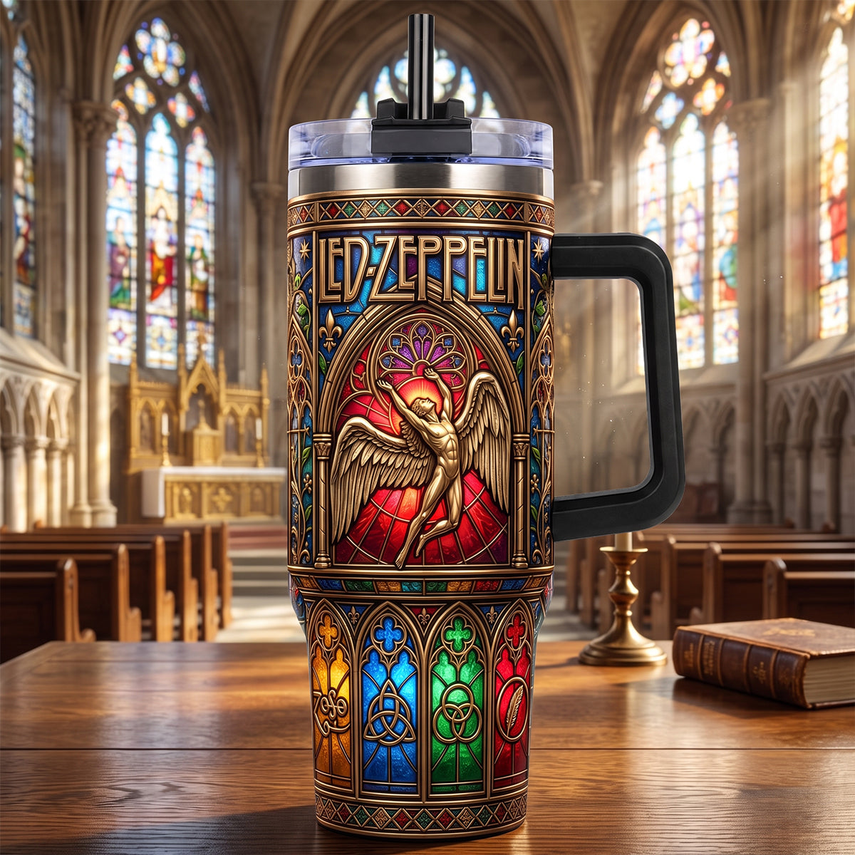 Led Zeppelin Tumbler With Handle - Personalized Gifts 03NATN030726