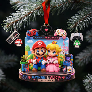 Gaming Couples Acrylic Ornament - Personalized Christmas Gifts For Couple 07tolu030826