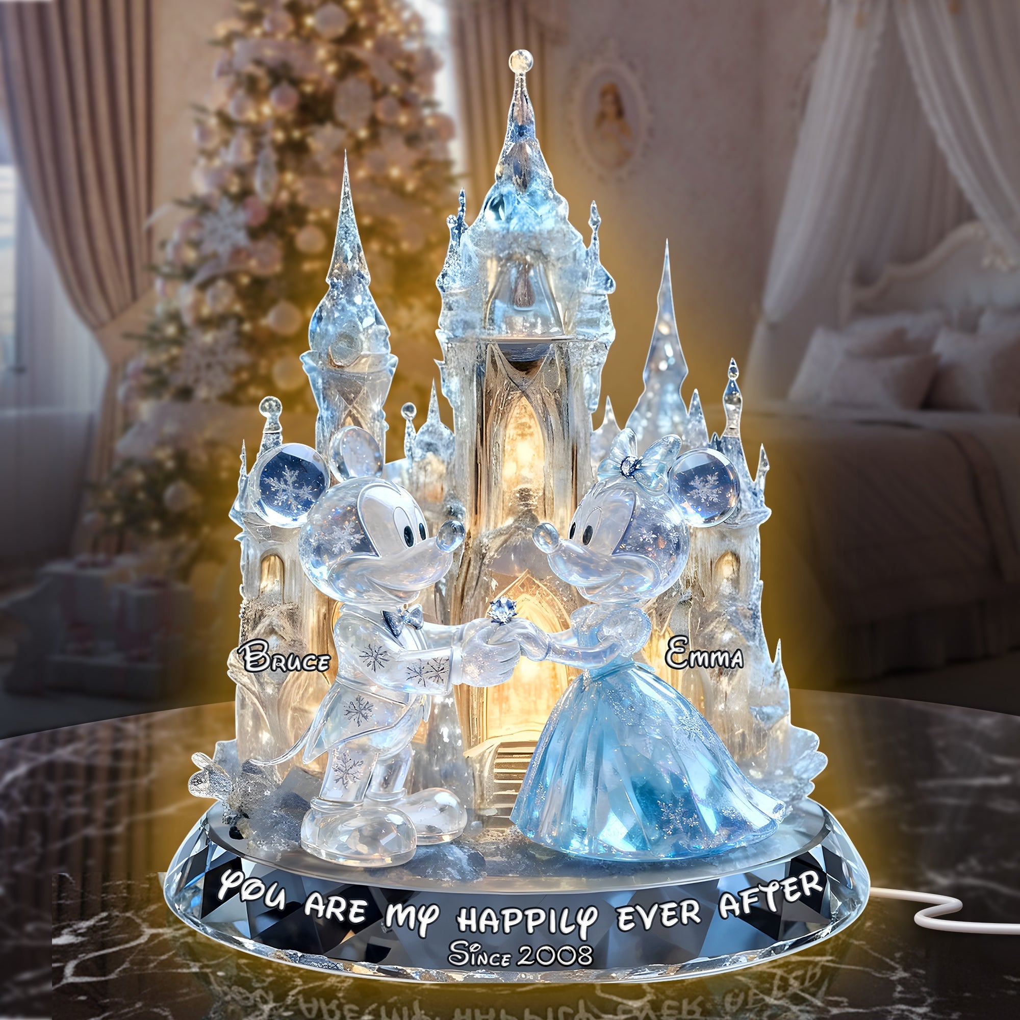 Shimmering Fairytales Couple Acrylic Light Box, Personalized Gifts For Couple 02QHLU301025