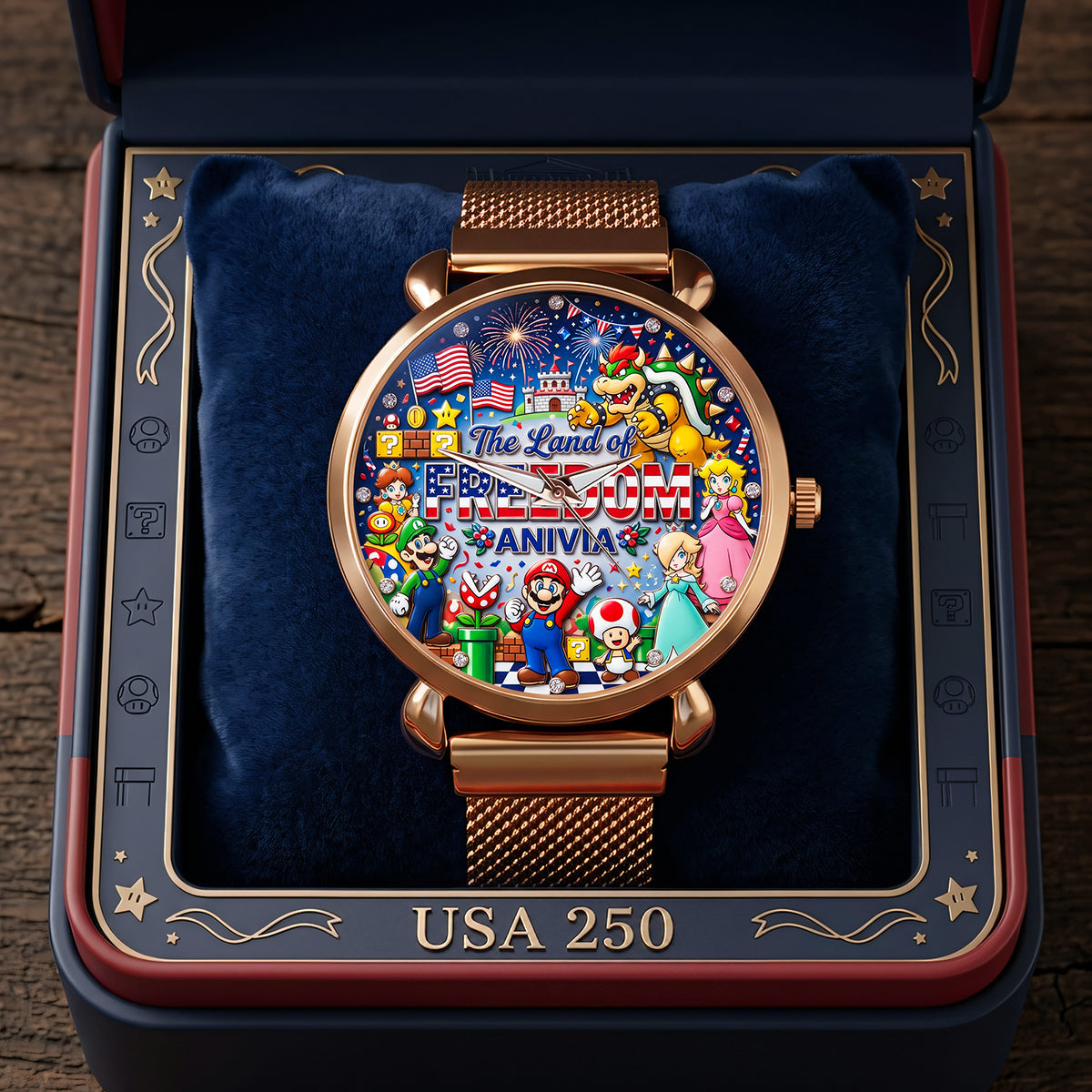 The Land Of Freedom Mesh Strap Quartz Watch - Personalized Gifts For Patriots 02pata060626