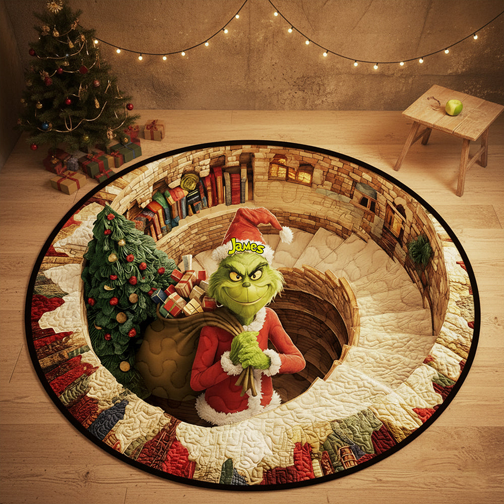 Personalized Gifts For Christmas, Green Monster Quilted Round Mat 05pgta291025