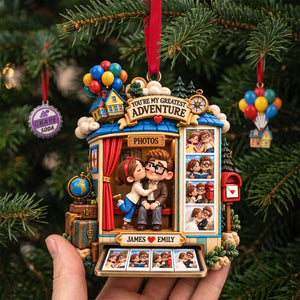 Adventurous Couple Photo Booth Ornament - Personalized Christmas Gift For Couples 05HALU220926