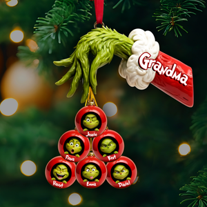 Green Monster Family Ornament - Personalized Gifts Christmas 05QHLU170925