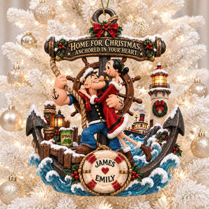 Anchored In Your Heart Acrylic Ornament - Personalized Christmas Gifts For Couples 06hadt210926