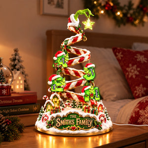 Whimsical Candy Cane Initial Letter Light Box - Personalized Gift For Christmas 02PADH191026