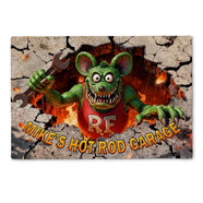 Playful Hot Rod Garage Doormat - Personalized Gifts For Hot Rod Lovers 021tgqn090126-Homacus