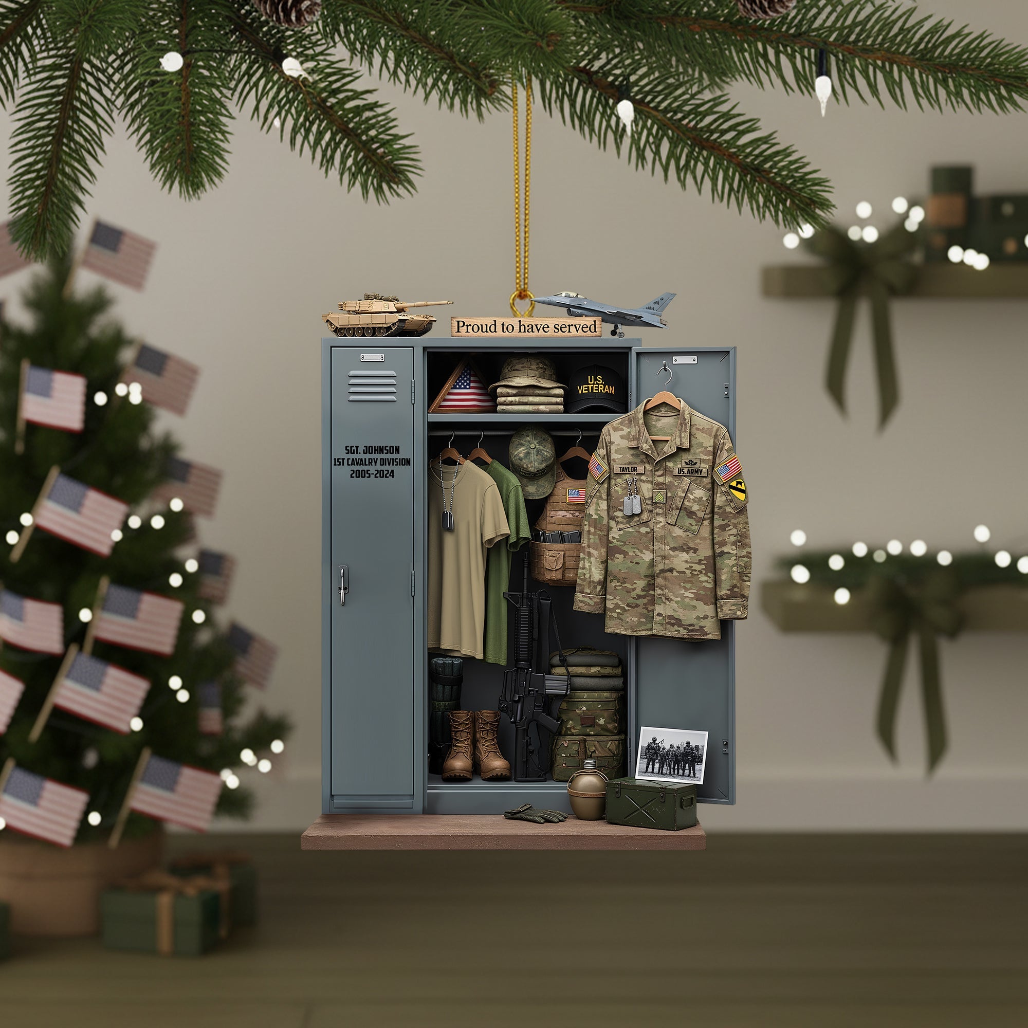 Military Locker Acrylic Ornament, Personalized Christmas Gifts For Veteran 04qhtn040925-Homacus