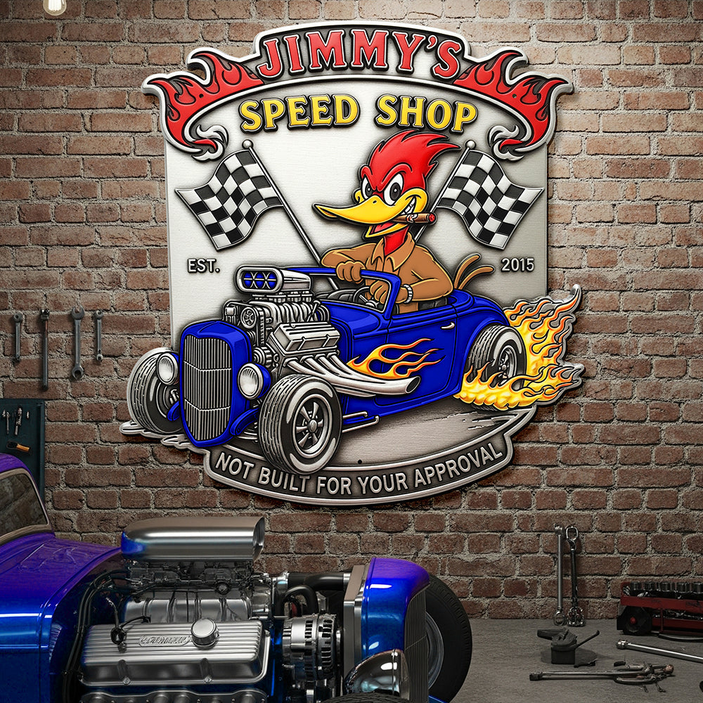 Santa’s Speed Shop Metal Sign – Personalized Christmas Gifts 04qhqn010725