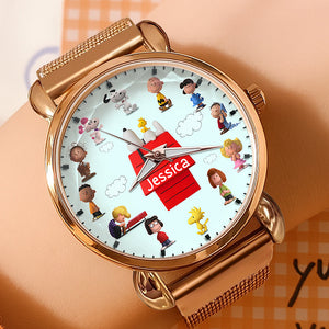 Cartoon Lover Mesh Strap Quartz Watch - Personalized Gifts For Family 01NAQN090725