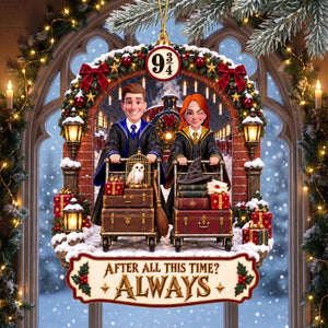 Whimsical Train Christmas Ornament - Personalized Gifts For Couple 03tyqn120926