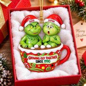 Hot Chocolate Cup Couple Ornament - Personalized Gifts For Couple Christmas Ornament 01TOQN160926