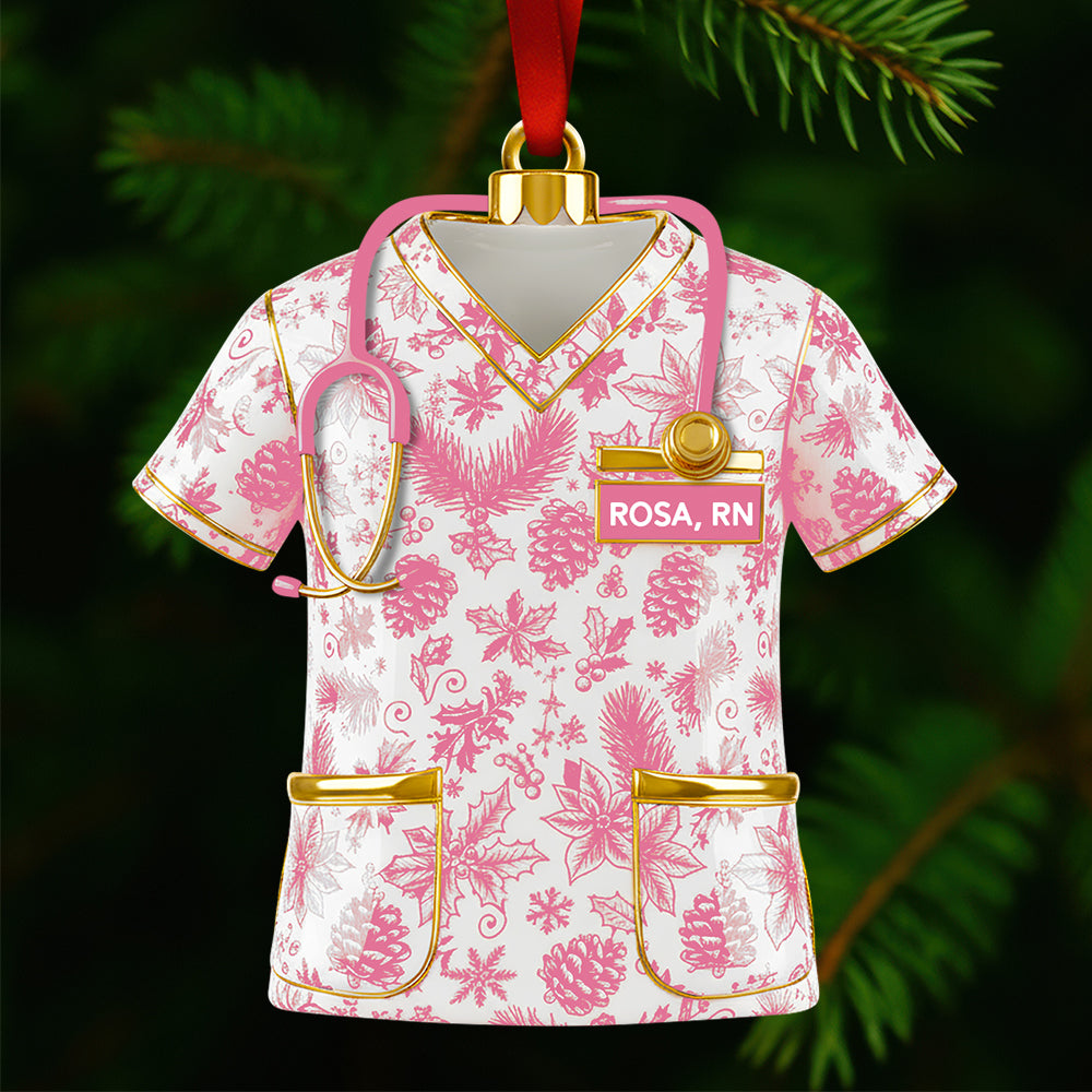Nurse Toile de Jouy Acrylic Ornament - Personalized Christmas Gifts For Nurse 05PGDT300925