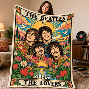 The Beatles The Lovers Tarot Card Blanket - Personalized Gift For Rock Lovers 05hudh281026