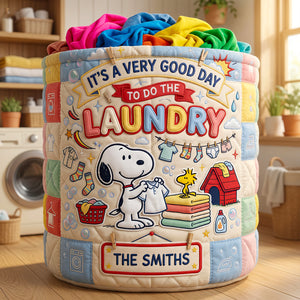 Laundry Day Quilted Laundry Basket - Personalized Gifts 02PGDT030726