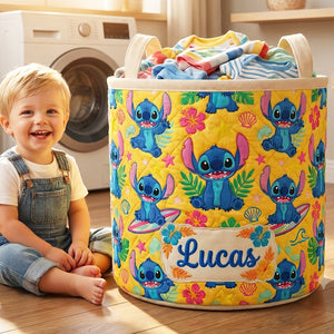 Cute Alien Quilted Laundry Basket - Personalized Gifts 02padt260626-Homacus