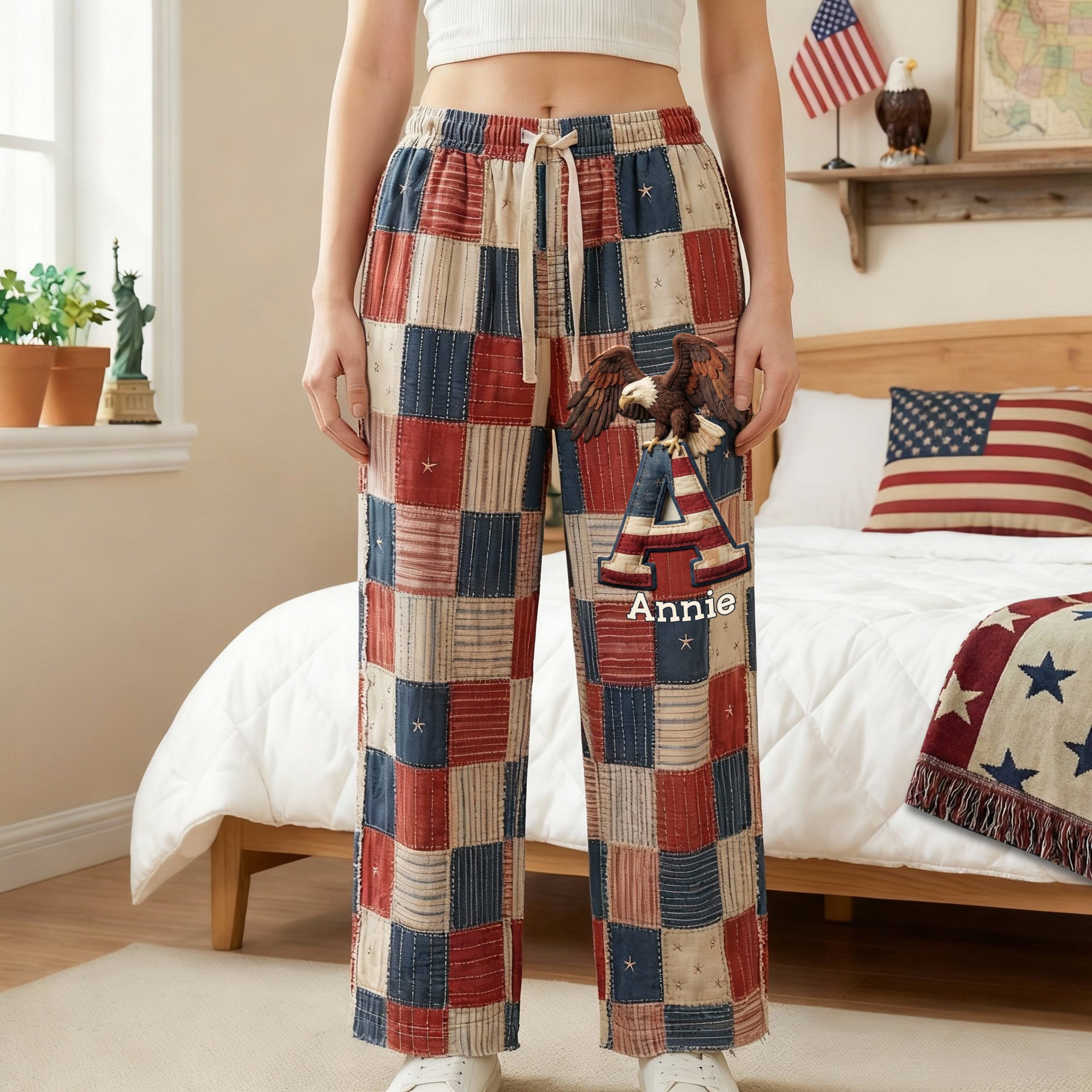 250th America Anniversary Alphabet Pajama Set - Personalized Gifts For Patriots 06palu280126 - Pajama Set - GoDuckee