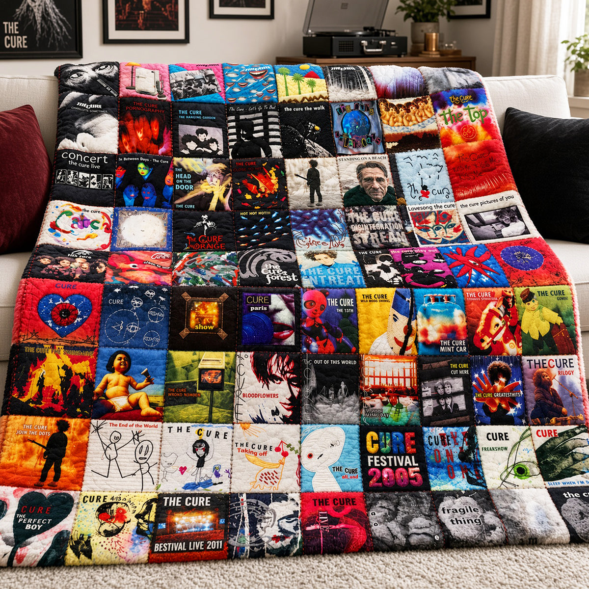 The Cure Nostalgia Blanket - Personalized Gifts For Music Lovers 02huta241026