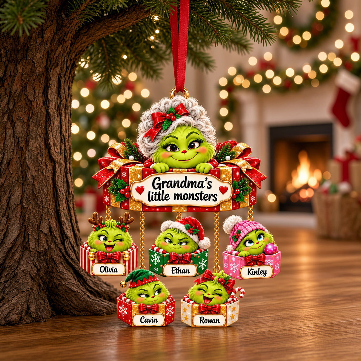 Grandma’s Little Monsters Acrylic Ornament - Personalized Gifts For Grandma 01TOTN201026