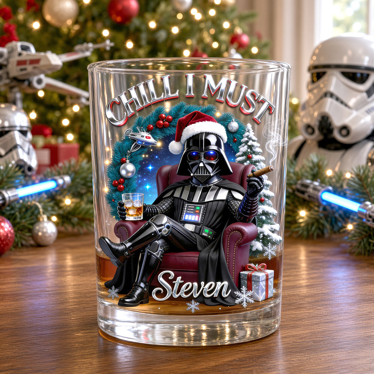 Holiday Relaxation Round Glass - Personalized Christmas Gifts 05totn271026
