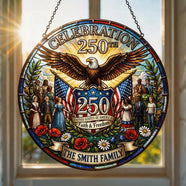 American 250th Celebration Suncatcher Ornament - Personalized Gifts For Patriots 04tylu260226 - Ornament - GoDuckee