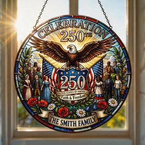 American 250th Celebration Suncatcher Ornament - Personalized Gifts For Patriots 04tylu260226 - Ornament - GoDuckee