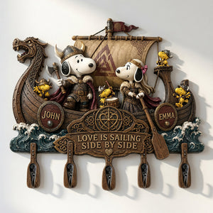 Little Viking Couple Acrylic Key Hanger - Personalized Gifts For Couple 02hadt160726