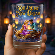 Fairytale Couple 11oz Round Glass - Personalized Gifts For Couple Glass 04TYDT160626