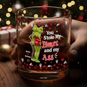 Cheeky Green Couple Christmas Glass Mug Personalized Gifts 03NADT150925
