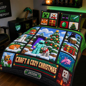 Cozy Christmas Quilt Bed Set - Personalized Gifts For Kid Christmas Quilt Bed Set 02HADH051026