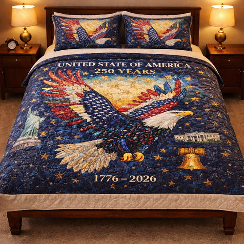 250th Anniversary Quilt Bedding Set Special Line - Gifts For Patriots 03hutn270126 - Bedding Set - GoDuckee