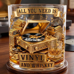 Soul-stirring Vinyl Record Round Glass, Personalized Gifts For Drinking & Vinyl Record Lovers 03qhlu240626-Homacus