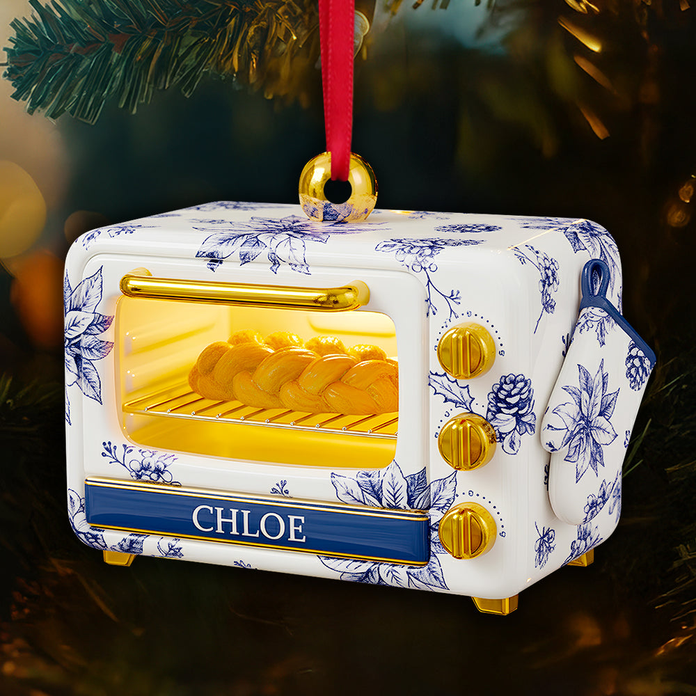 Baking Oven Toile de Jouy Christmas Ornament Gifts For Bakers 02PGDT171025